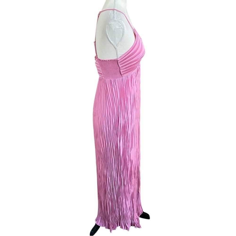 A.L.C. Angelina NWT Pleated Satin Halter Midi Dress Chateau Rose Size 4 - Picture 11 of 16